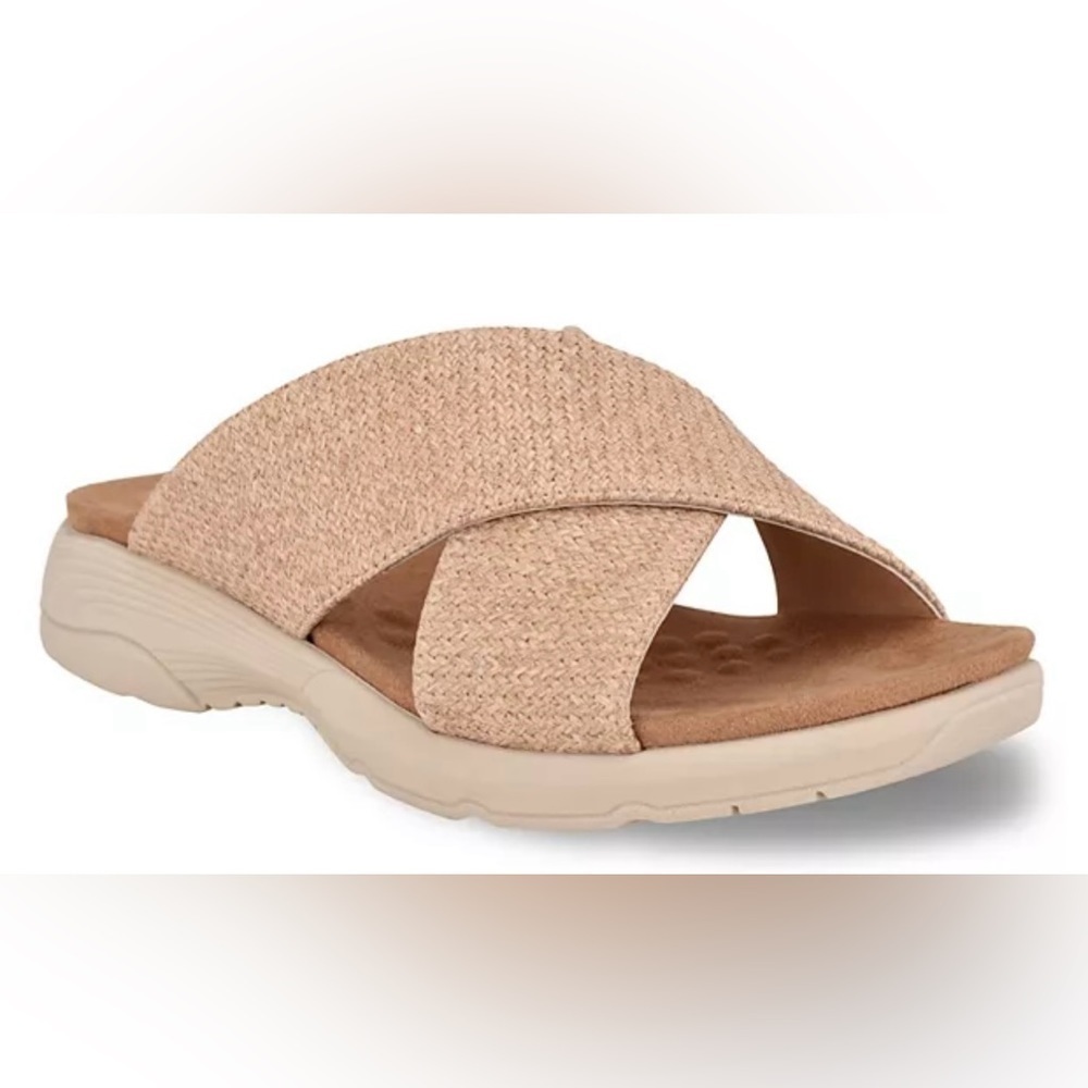Easy Spirit Womens Taite Light Natural Slide Sandal 7W